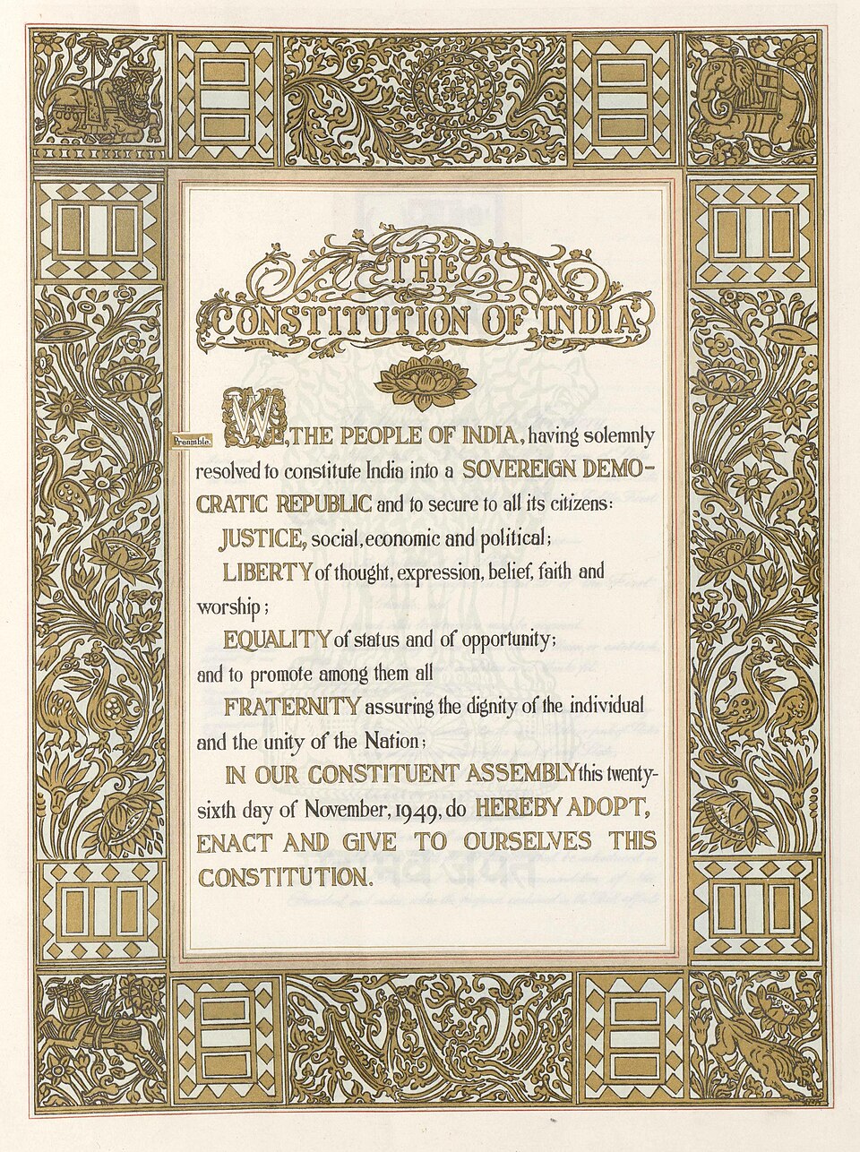 Preamble of Indian Constitution